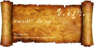Varró Éva névjegykártya