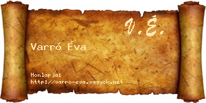 Varró Éva névjegykártya